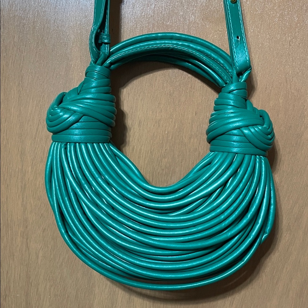 Teal Knotted Shoulder Bag